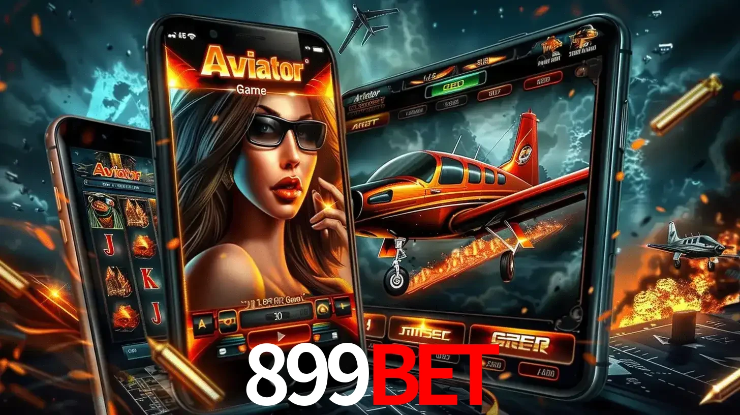 O popular jogo de apostas Aviator exibido em vários celulares e tablets, mostrando a interface emocionante e a ação de voo disponíveis para jogar agora no 899BET.