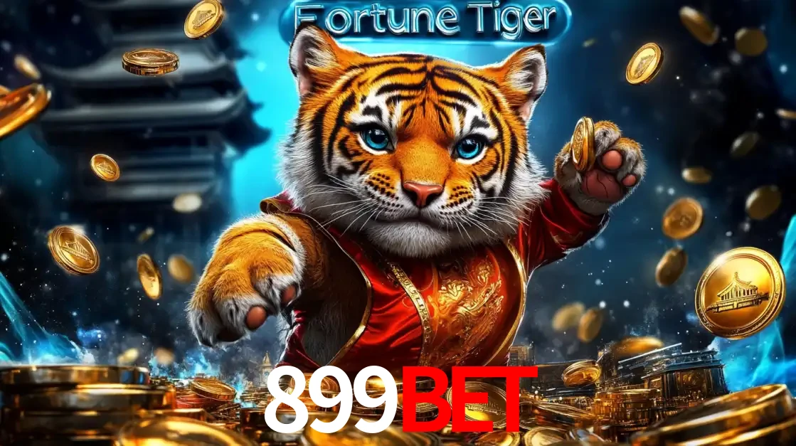 Imagem promocional do jogo de slot Fortune Tiger, com um tigre majestoso em traje tradicional cercado por uma fortuna em moedas de ouro, disponível agora no cassino 899BET.
