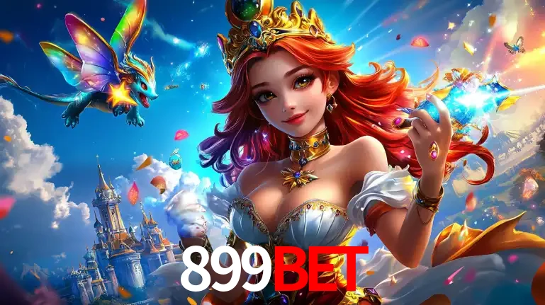 A princesa de um reino de fantasia mágico, com seu pequeno dragão, apresentando um mundo de prêmios encantados nos jogos de caça-níqueis do cassino 899BET.